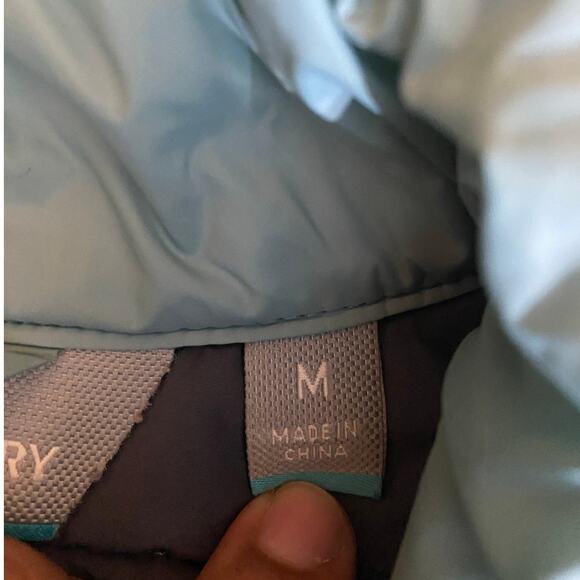 Free Country Woman’s Puffer Coat Medium Blue Zip Up With Pockets - Picture 4 of 8